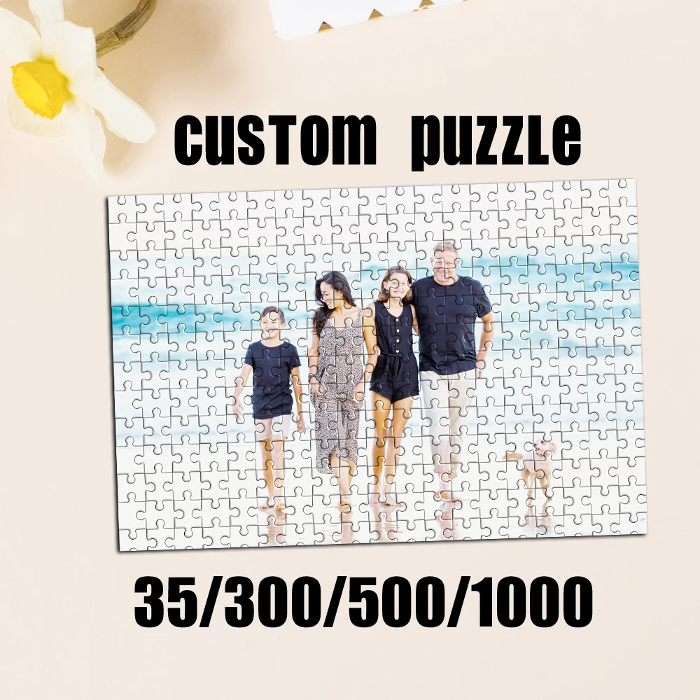 35/300/500pcs  family Customized Picture Jigsaw puzzle Mosaic Personalized Picture For Baby Toy boyfriend Gift