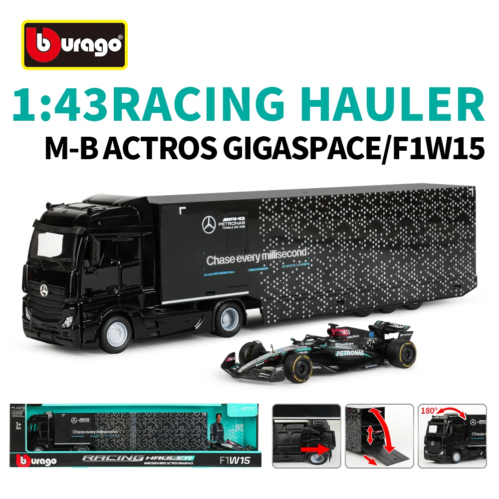 bburago-1-43-メルセデスamg-ペトロナス-f1-w15-レーシングホール-パフォーマンス-f1-フォーミュラカー-ダイキャストカー-コレクタブルモデル-レーシングトイ