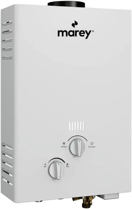 GA10FLP 2.64 GPM, 68,240 BTU's LP Gas Flow activated Gas Tankless Water Heater, White