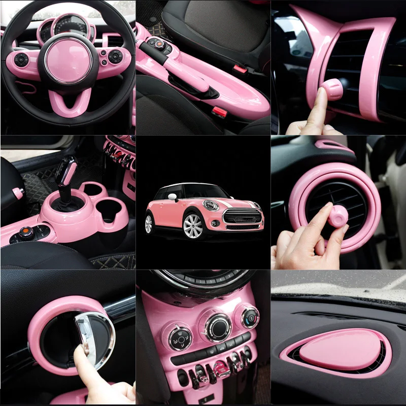 Modyfikacja wnętrza samochodu Różowa dekoracyjna powłoka obrotomierza dla MINI COOPER S CLUBMAN F54 F55 F56 F57 F60 Naklejka samochodowa Stylizacja