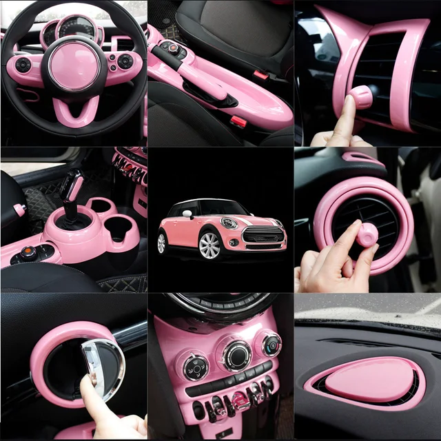 Modyfikacja wnętrza samochodu Różowa dekoracyjna powłoka obrotomierza dla MINI COOPER S CLUBMAN F54 F55 F56 F57 F60 Naklejka samochodowa Stylizacja