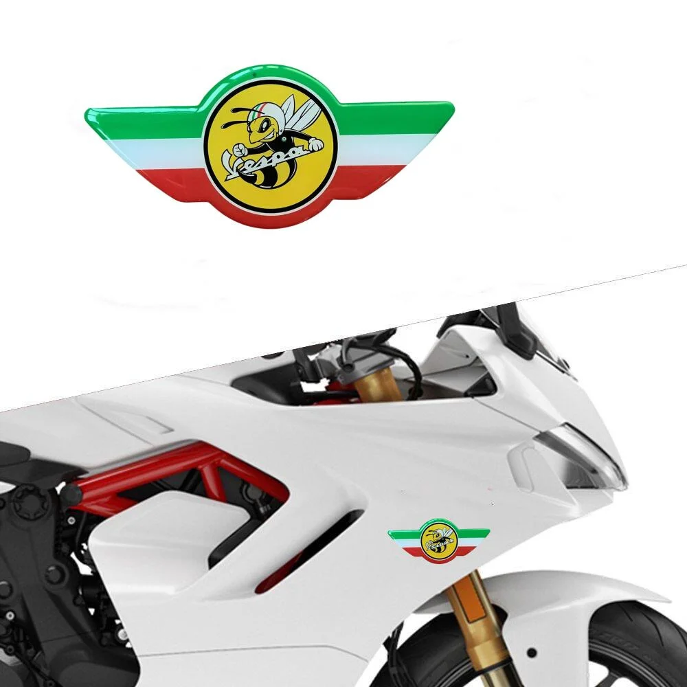 3D Resin Motorcycle Car Front Fairing Decals Italy Yellow Bee Sticker Case Motorcycle Body Sticker