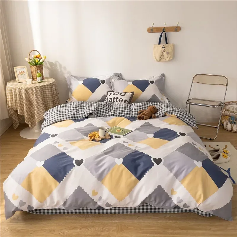 Pure Cotton Printing Duvet Covers Modern Bedclothes Bedding Set 3/4PCS Size Single Double Queen King Quilt Cover