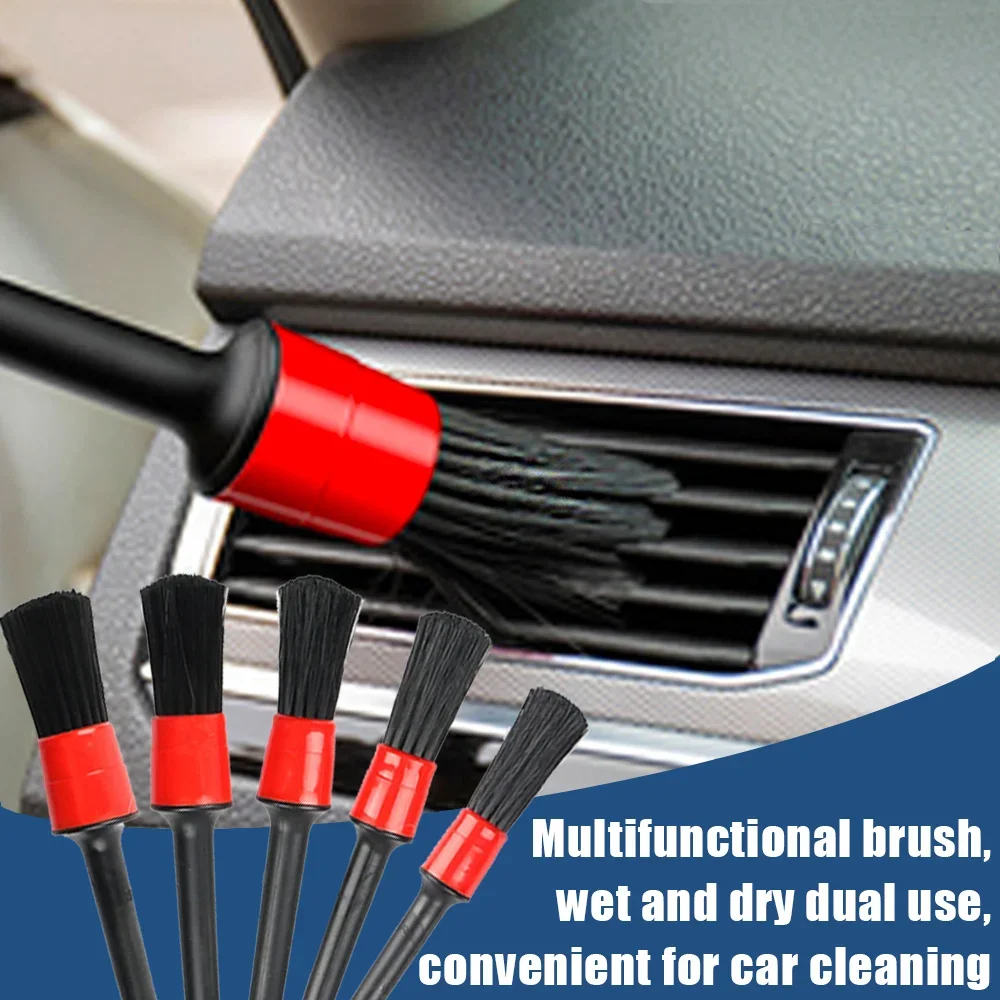 Detailing Brush Set Power Scrubber Drill Brushes Car Polish Pads Car Cleaning Brush For Car Air Vents Rim Dirt Dust Clean Tools image 5
