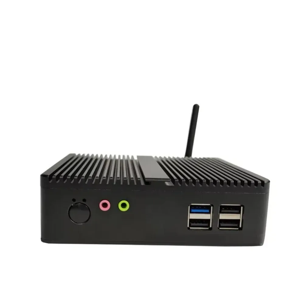 Dual-core CPU mini PC 8G DDR3 128G solid-state drive fanless Linux industrial computer dual Gigabit Ethernet plug