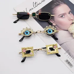 Osobowość moda Steampunk okulary przeciwsłoneczne damskie marka projektant luksusowe Rhinestone diament Vintage okulary przeciwsłoneczne Lentes De Sol Mujer