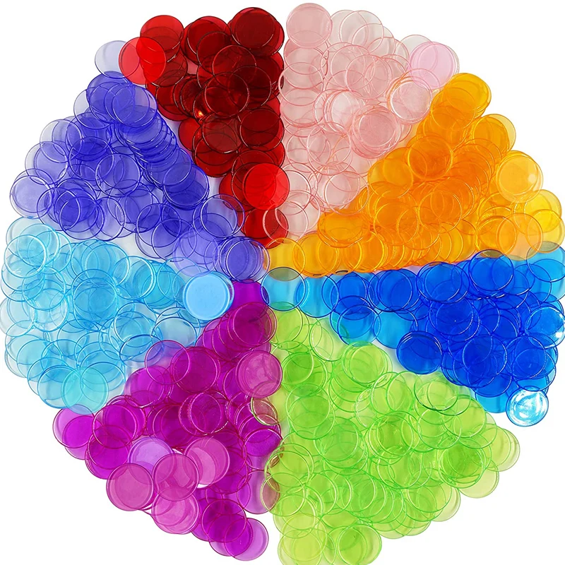 Montessori Toys Bingo Markers Transparent Color Counting Chips For Classroom Math Kids Learning Juguetes Didácticos Para Niños