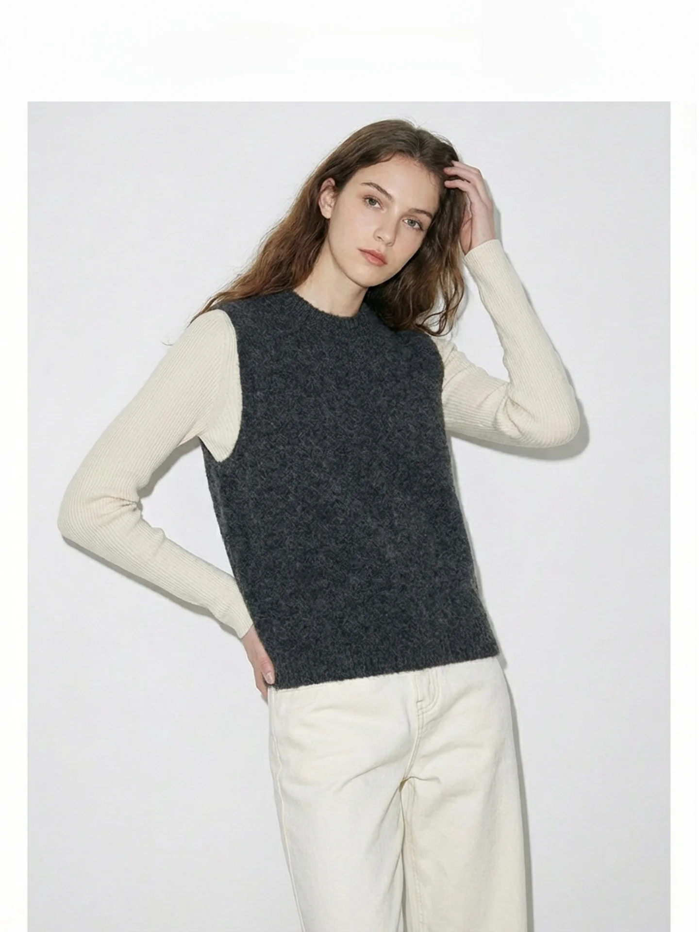 

2025 Autumn Winter New Sle Women's Knitted Vest 00 Wool Svel Layering Slimming Inner Wear Simple Classic Sle