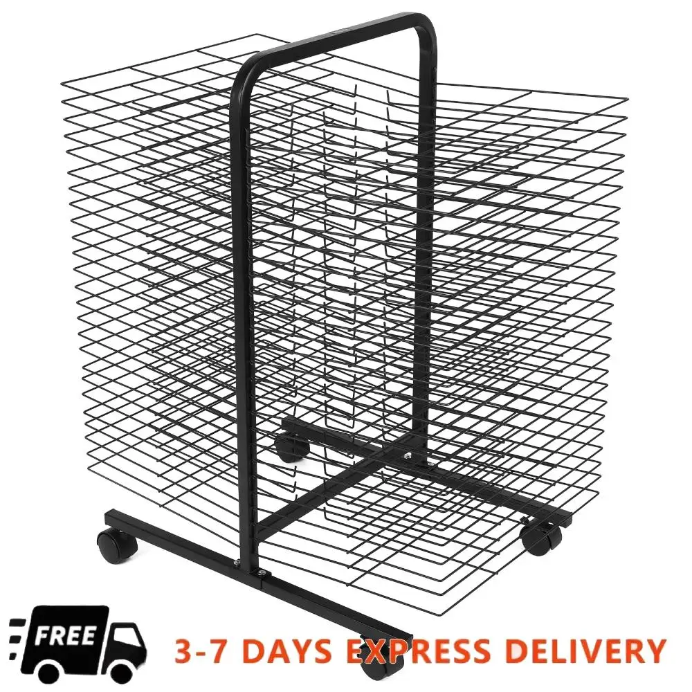 

50 Floors Canvas Storage Rack Double Sided Mobile Art Canvas Organizer for Classrooms and Studios