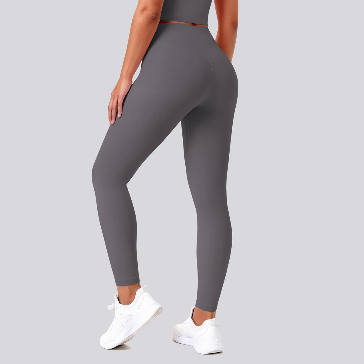 Hochtaillierte, schnelltrocknende Yoga-Hose für Damen, Fitness-, Lauf-, Rad- und Workout-Leggings, einfarbige, formgebende Sport-Hose – Detail 24