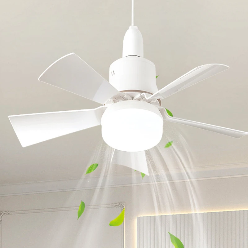 

2024 New Tricolor Fan Lamp Remote Control Dimmable LED 5 Blades E27 Socket Fan with Light 30W Ceiling Fan Light for Bedroom