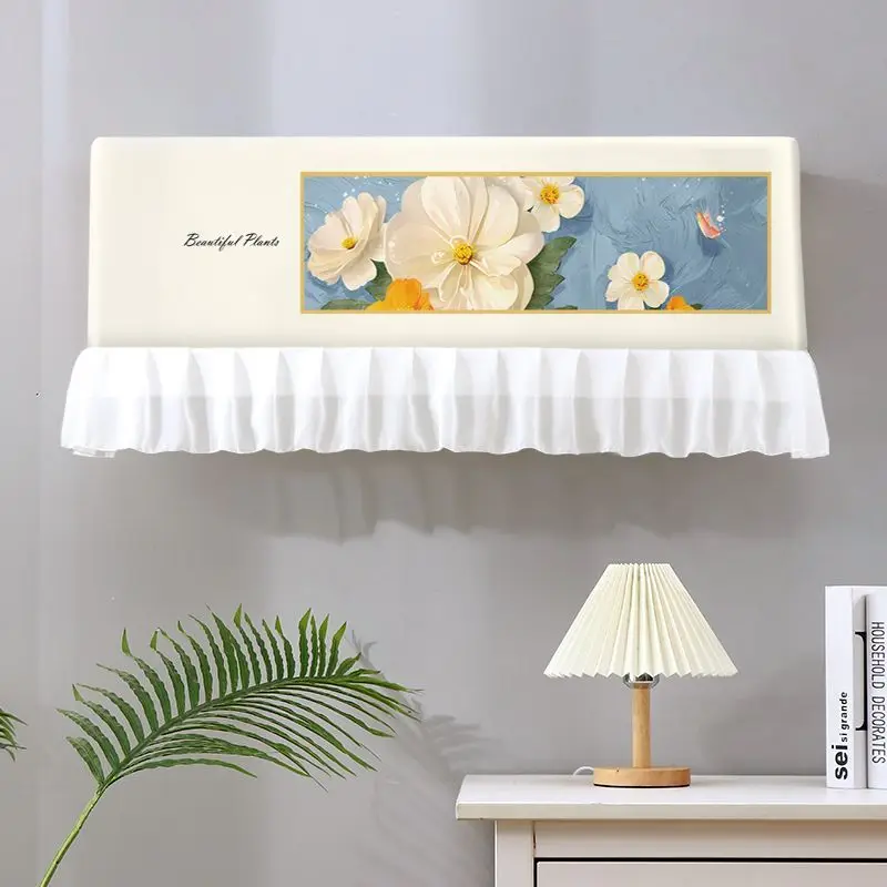 Air Conditioner Cover Printed Fabric Protective Case Dustproof Hanging Air Conditioning Bedroom Indoor Covers Home Decor