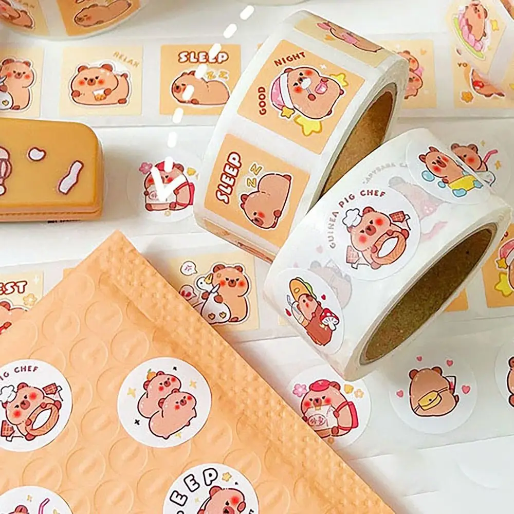 Cute Capybara Sealing Sticker Self-adhesive Sticker DIY Decorative Sticker Cartoon Multifunctional Adhesive Paper Student