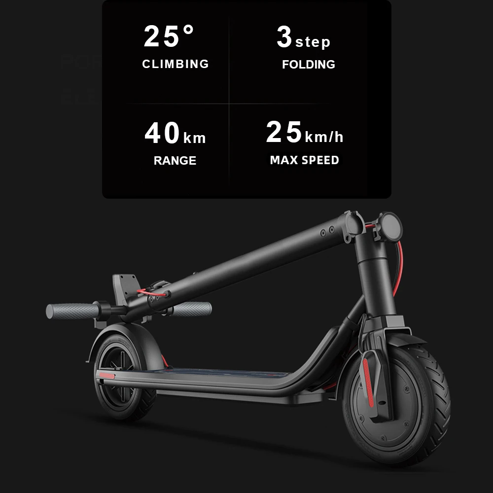 Scooter elettrico 36V di vendita calda Velocità massima 25 km / h Pneumatici fuoristrada da 8,5 pollici E-Scooter con E-Brake