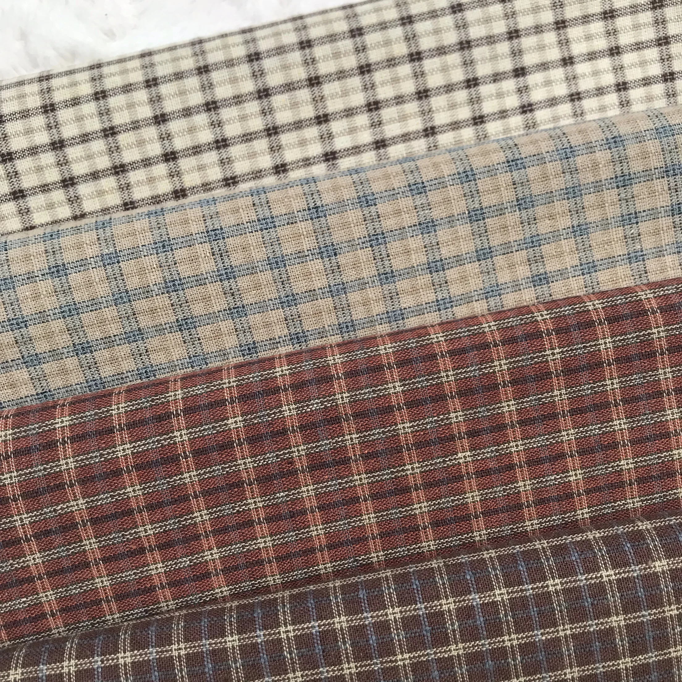50x70cm Retro Yarn Dyed Japanese Fabric Handmade DIY Patchwor100% Cotton Fabric for Sewing Doll Clothes Quilt Cloth Bundle