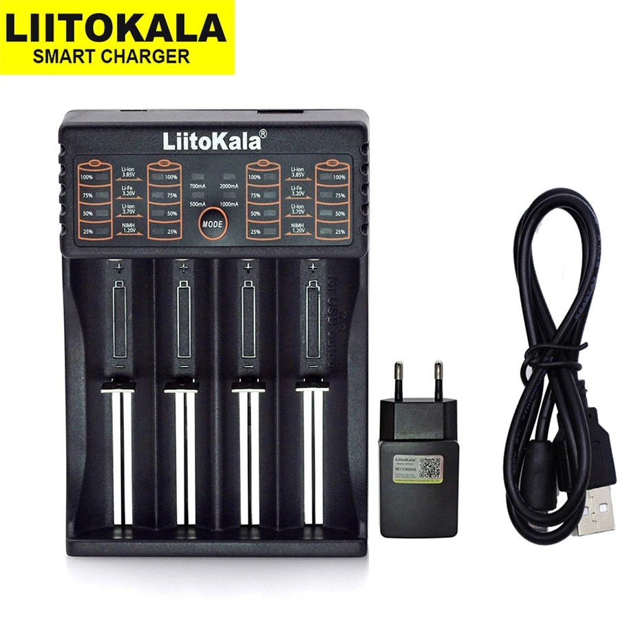 LiitoKala Lii-402 Lii-202 Lii-S2 Lii-S1 18650 charger for 26650 18500 21700 3.7V Li-ion 3.2V LiFePO4 1.2V NiMH AA AAA battery