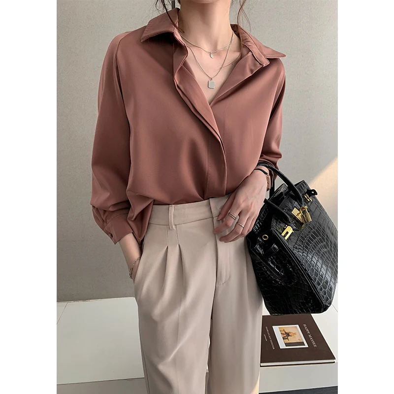 Witte Chiffon Lange Sve irt vrouwen Losse Werkkleding Lente Herfst Nieuwe Sle Grote Maat Top Formele irt Koreaanse Pendelen Sle