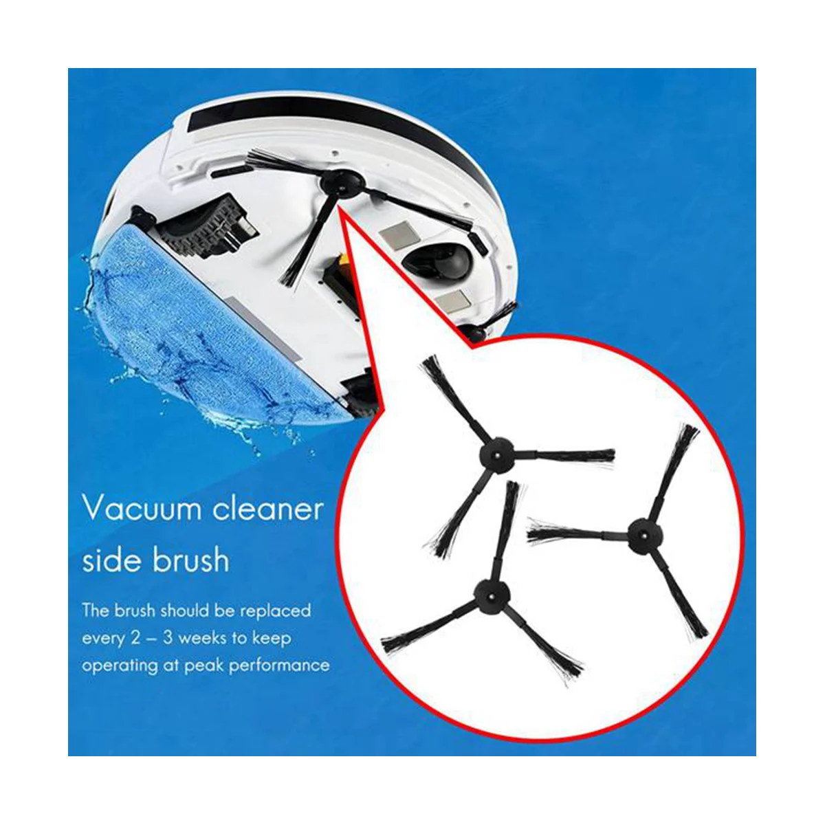4 pezzi di ricambio per Ilife V8S X750 A7 X800 X785 V80 A9S spazzola laterale per aspirapolvere robotico