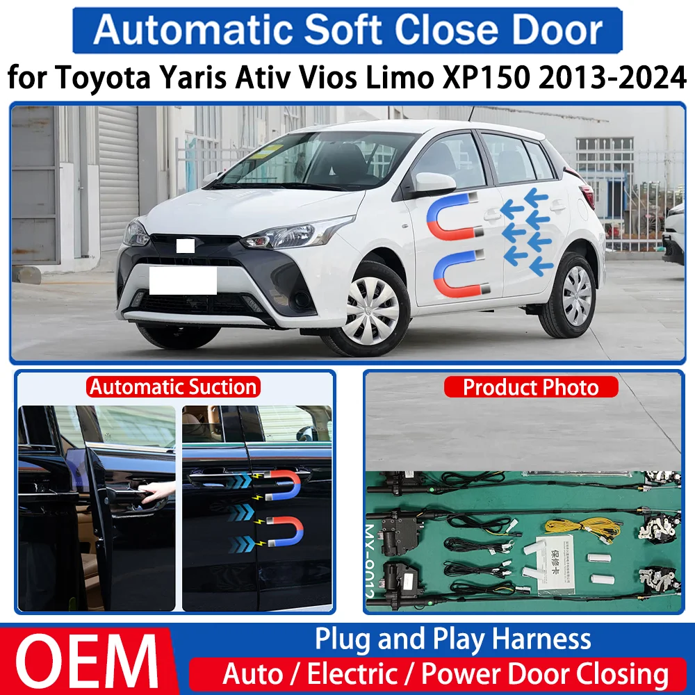 for Toyota Yaris Ativ Vios Limo XP150 2013-2024 Car OEM Automatic Soft Close Door Electric Suction Kit Auto Power Closing System