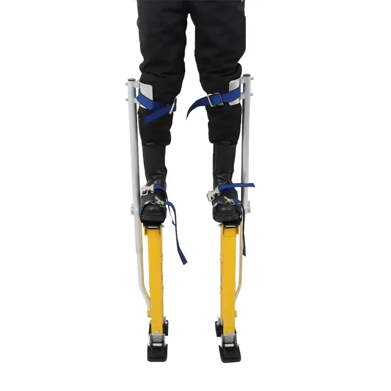 24-40 Inch Yellow Aluminum Drywall Stilts Adjustable Tool for Painting Cleaning Industrial Design Style Graphic Design