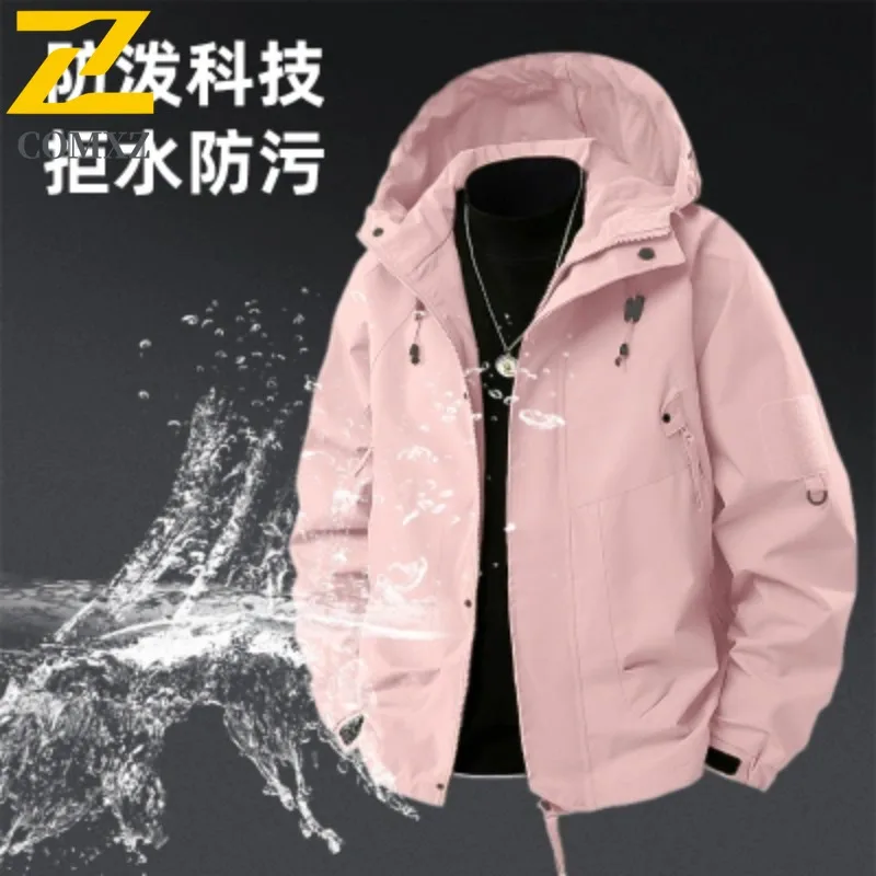 

COMXZ 2025 Men Tactical Windproof Rainproof Windbreaker American Workwear Jacket Outdoor Functional waterproof windproof Coat