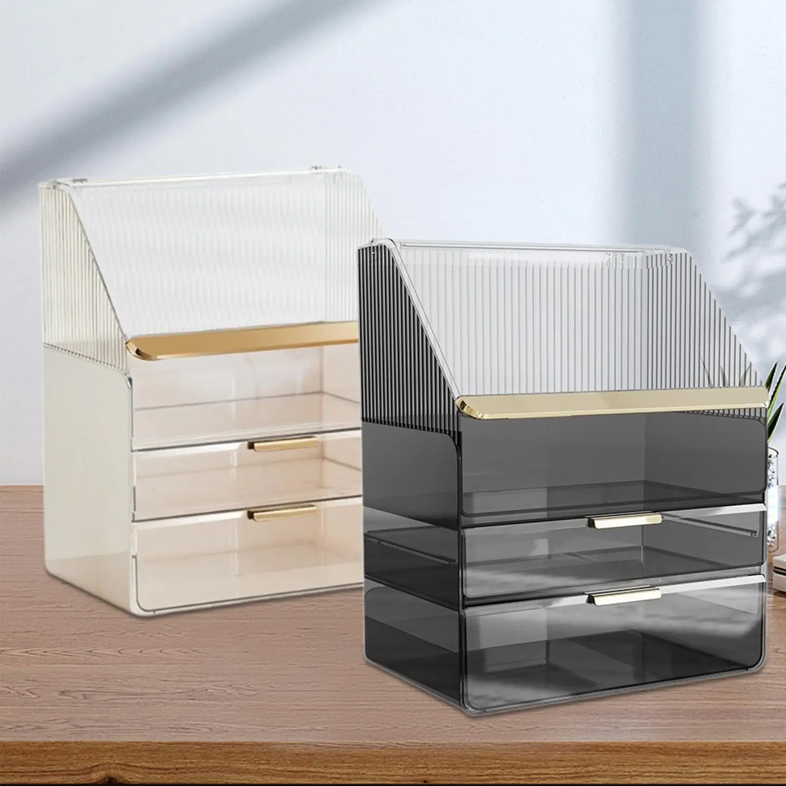 

Cosmetic Organizer Cosmetic Storage Box with High Drawer Multi-scenario Beauty