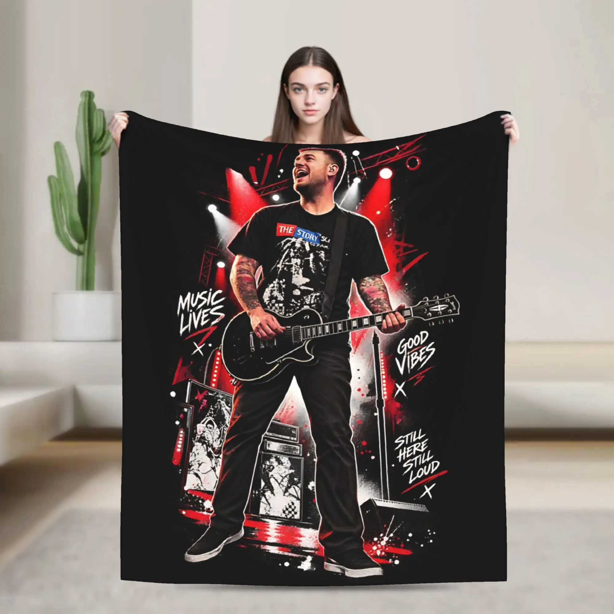 Rip Chad Gilbert Guitarist Blanket Flannel  Super Warm Throw Blankets for Car Sofa Couch Bedroom Quilt