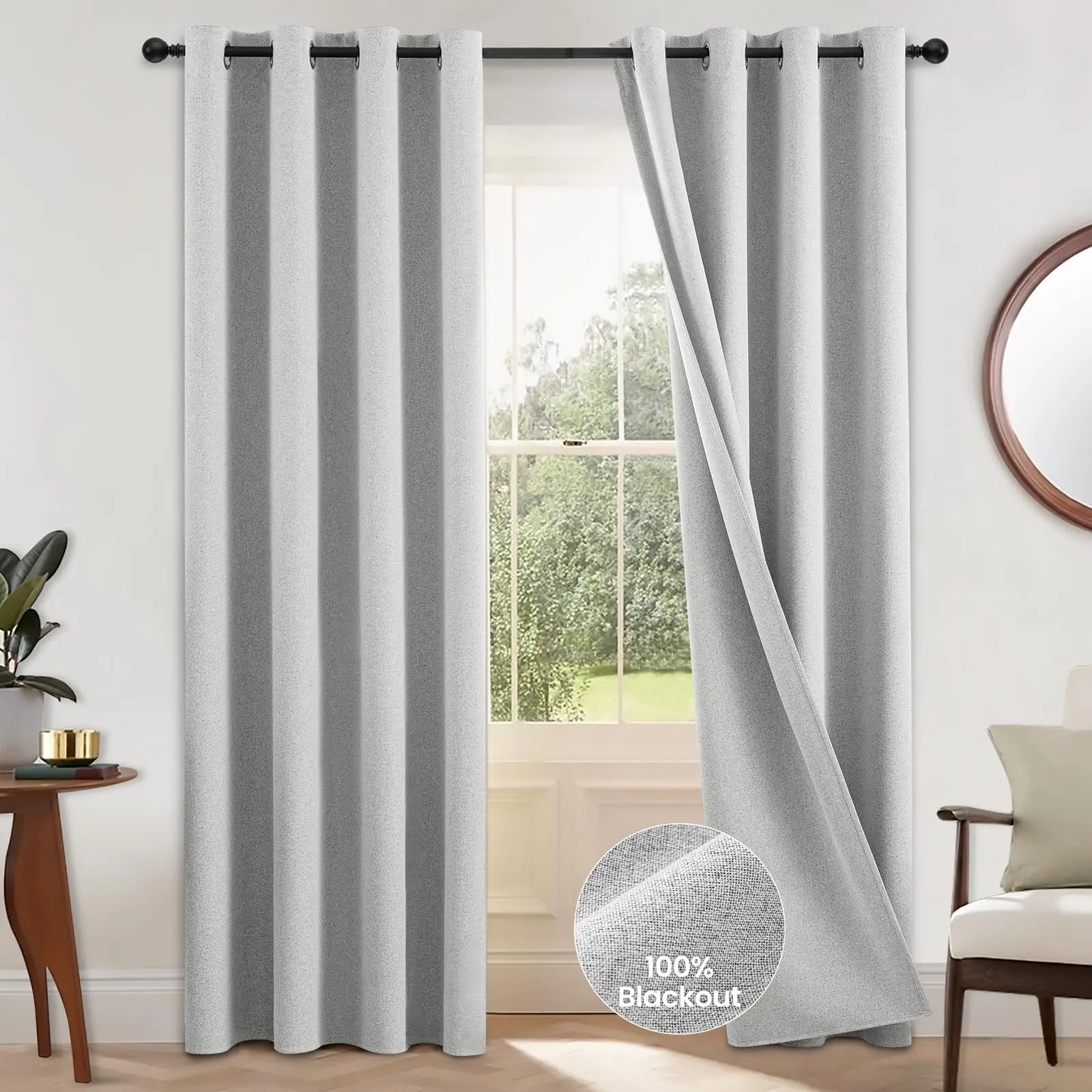 310cm Height Custom Made 100% Blackout Living Room Window Faux Linen Curtains Bedroom Curtains Drapes Solid Color Curtain