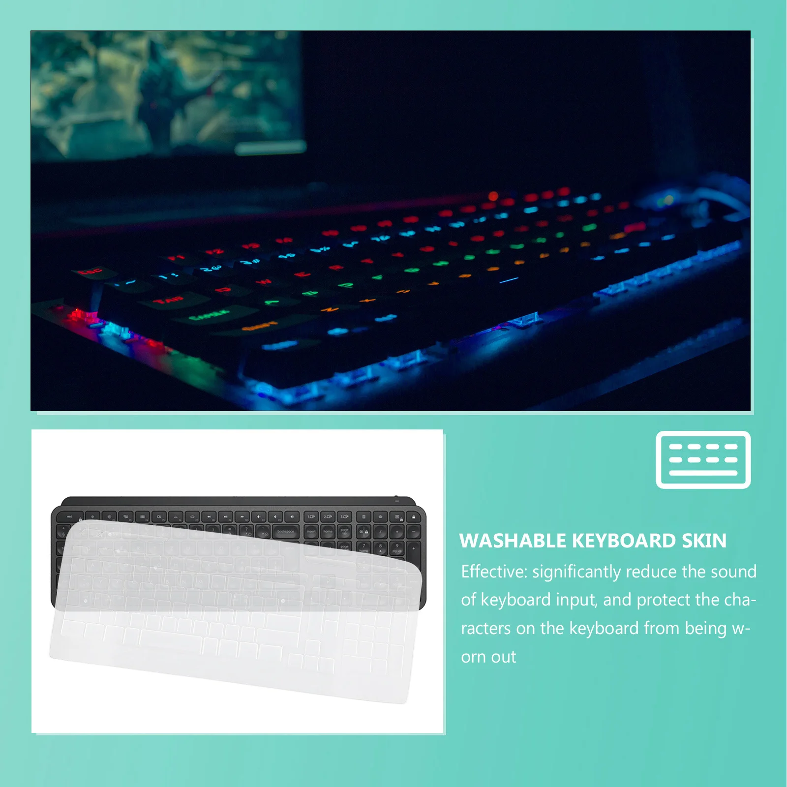 

Silicone Keyboard Cover Skin Protector Computer Protective White Replacement Washable