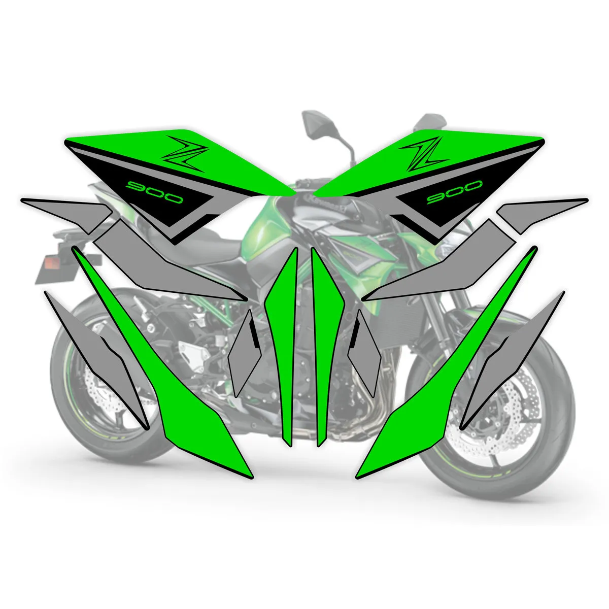 

Наклейка на мотоцикл, подходит для Kawasaki Z900 ZR900F, левая и правая боковые панели, задний принт, водонепроницаемая наклейка для всего автомобиля