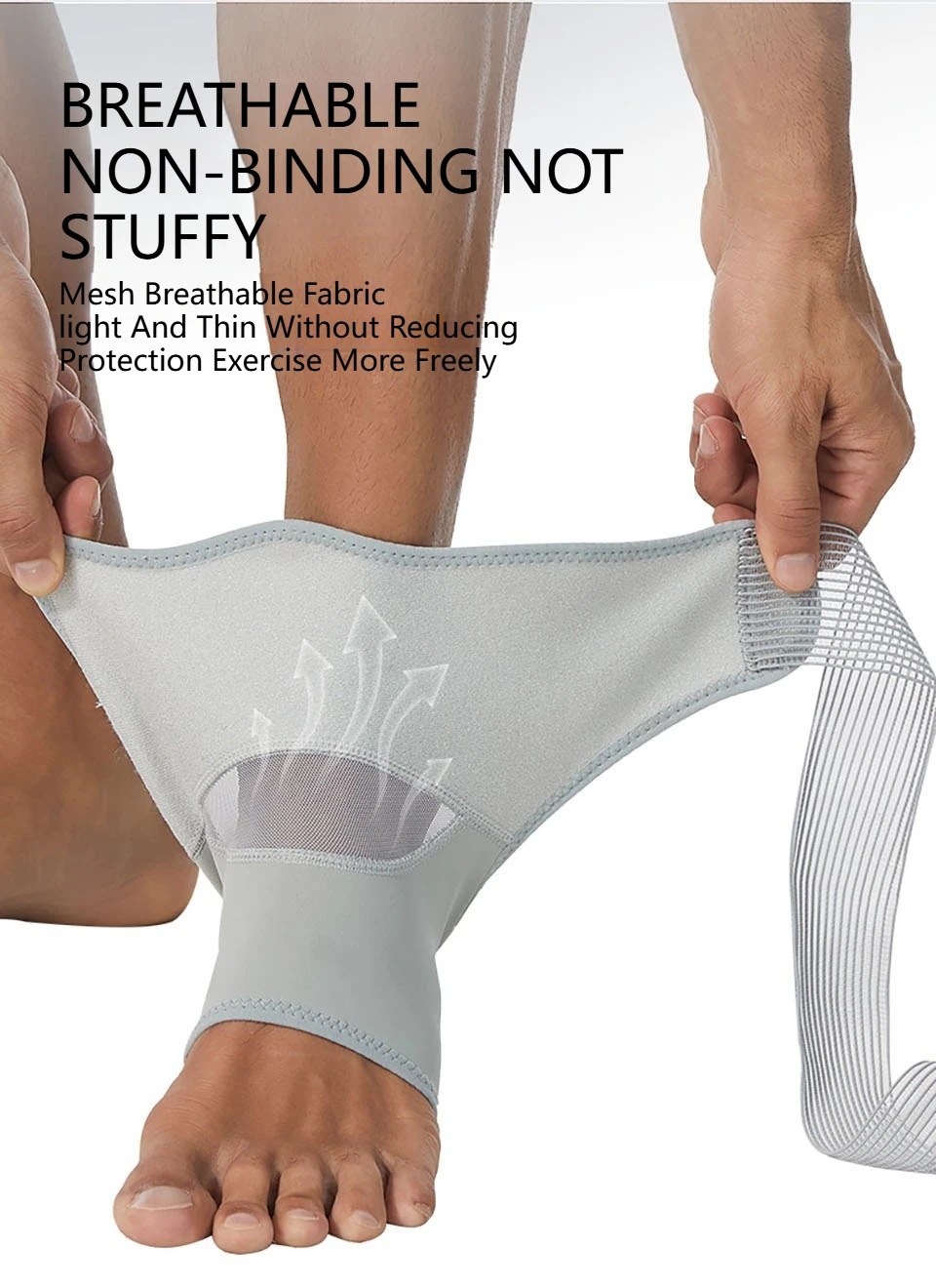 1 Stück Knöchelbandage mit Riemen, Knöchel-Kompressionsstütze für Männer und Frauen bei Achillessehnenentzündung, Plantarfasziitis, Verstauchungen – Detail 5