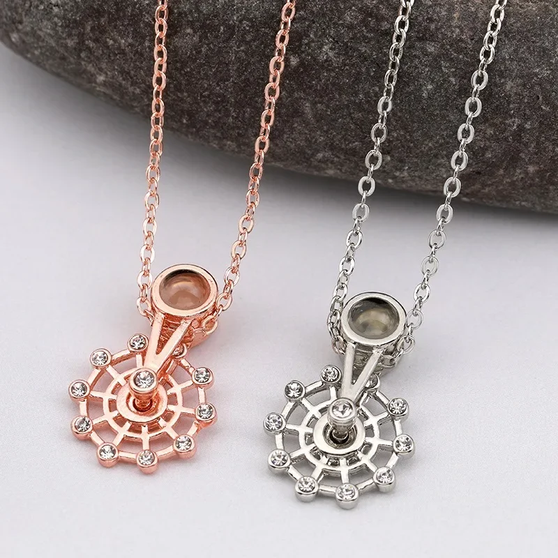 قلادة نسائية قصيرة من سلسلة الترقوة "I Love You" بعجلة فيريس جديدة تمامًا