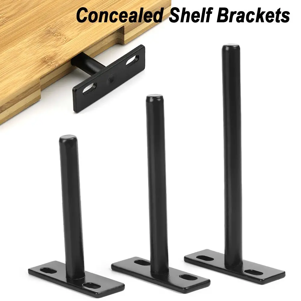 High Quality T Shape Shelf Bracket Cold Rolled Steel Wall Shelves Supports Floating  Metal Brackets Screw Mounting Plate