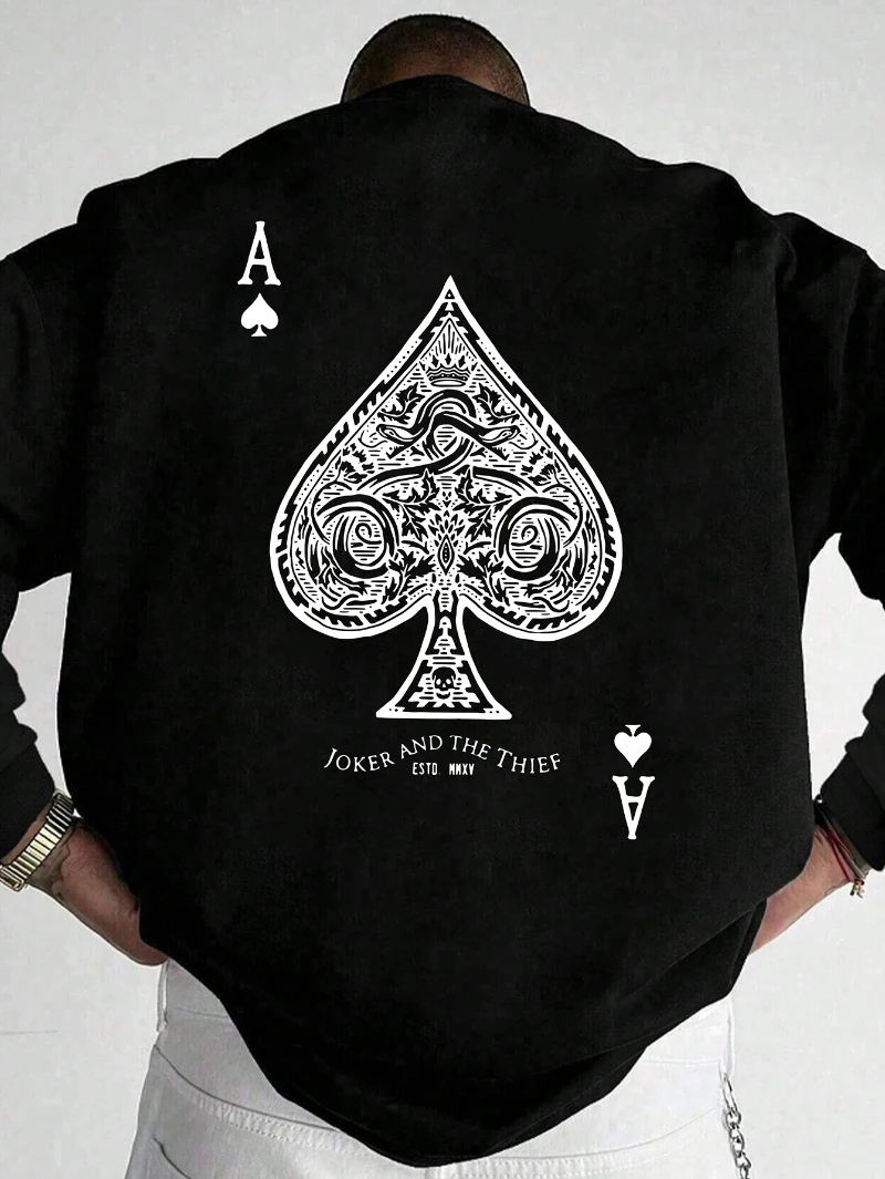 

Мужская универсальная толстовка с длинным рукавом и принтом, удобная осень-зима 2025 года с круглым вырезом, предназначенная для мужчин и женщин, топ