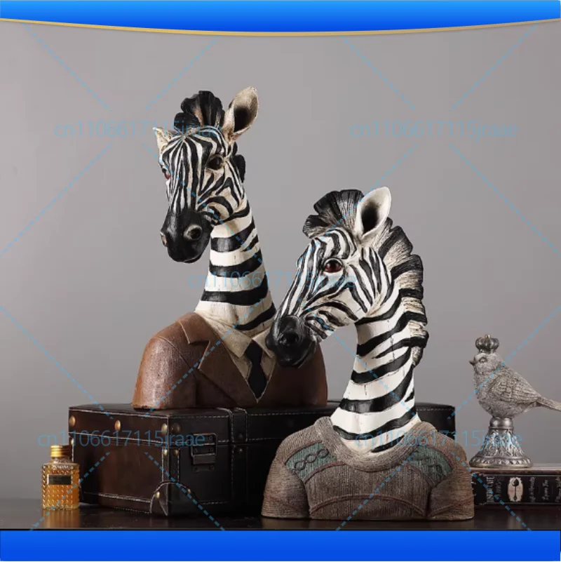 

Статуэтка жирафа Zebra Gentleman: Декоративная фигурка животного из смолы, украшение для стола, современный домашний декор