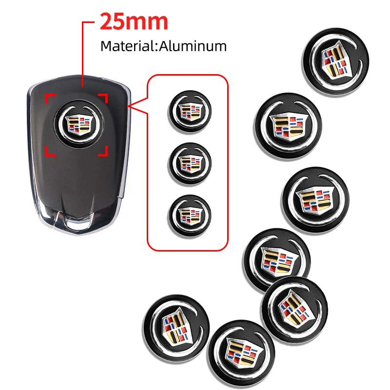 

25mm Car Key Emblem Stickers Auto Control Key Logo Accessories for Cadillac ATS BLS CT4 CT5 CTS EXT ESCALADE SRX XT4 SLR XTS