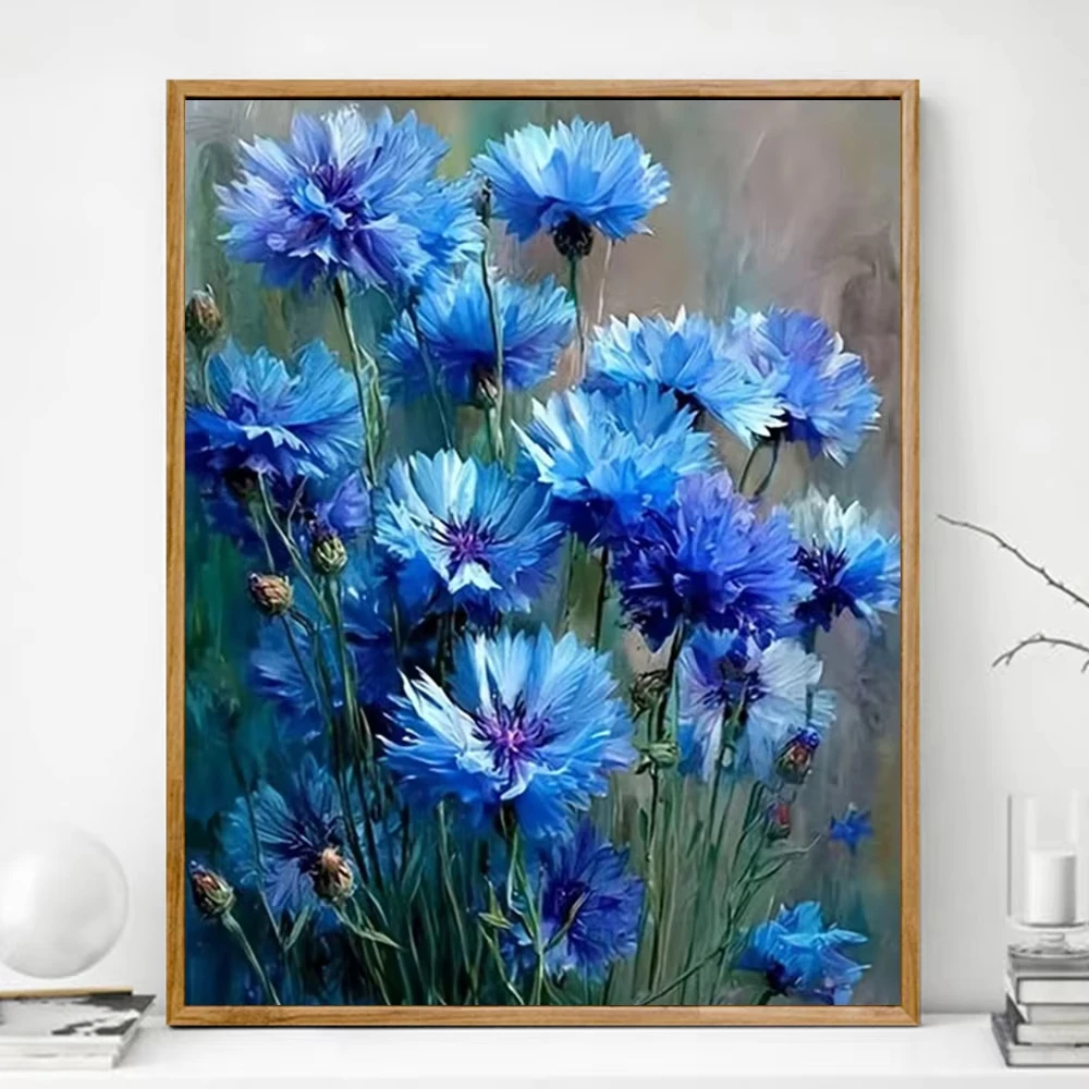 Malen nach Zahlen Blumen DIY Neuheiten Bild nach Zahlen auf Leinwand Ausmalen nach Zahlen Handgemachtes Geschenk Ungerahmt