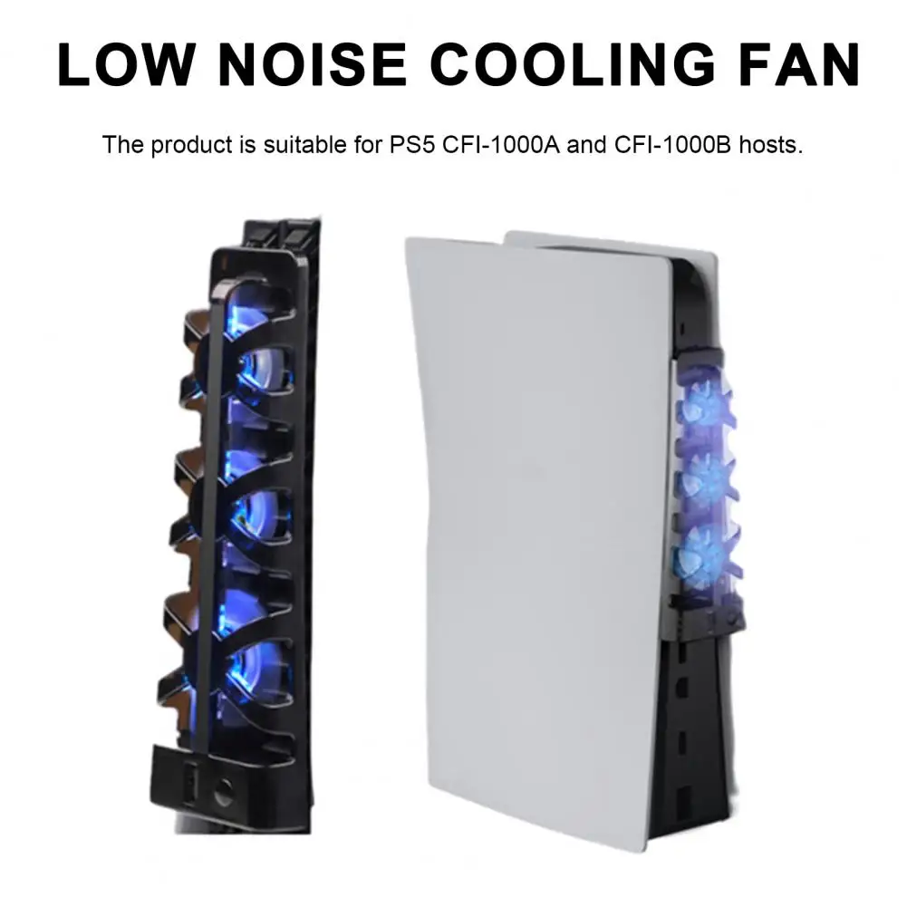 Low Noise Fan High Speed Console Cooling Fan Fast Heat Dissipation Blue Light Slim Design for Ps5 Cfi-1000a Cfi-1000b Console