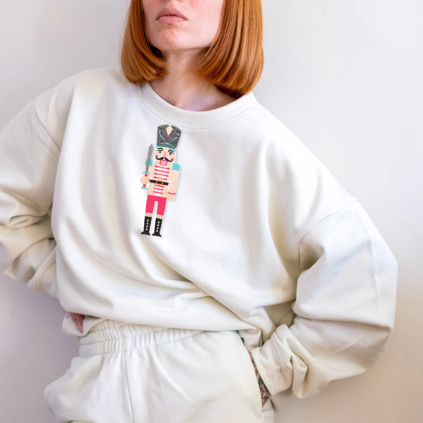 

Cute Iron on Patches Nutcracker Theme Embroidered Applique for Backpacks Hats Jeans DIY Clothing Decoration Sparkle