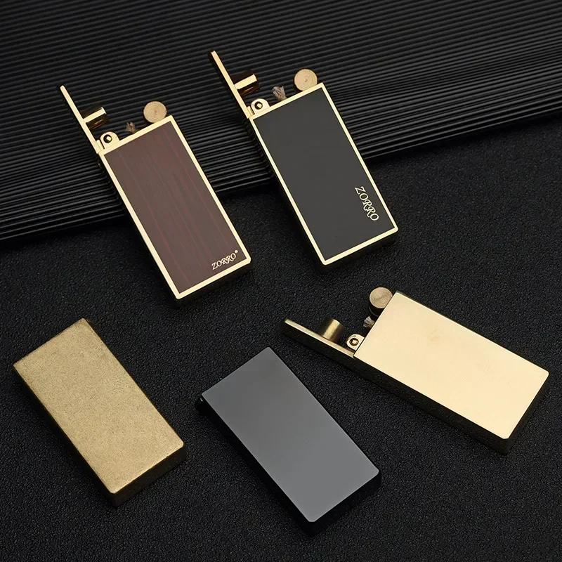 2024ZORRO Mechanical Automatic Lifting Lighter Creative Personality Brass Kerosene Cigarette Lighter Creative Men\'s Fire Machine