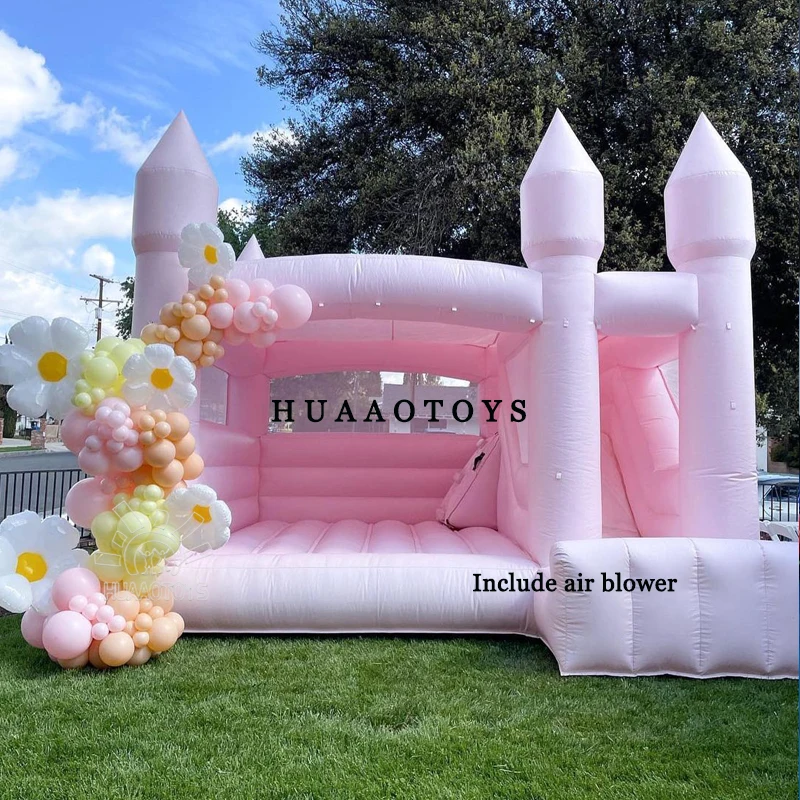 15x12ft Inflatable White Bounce Houses With Slide White Bounce Castle Air Bouncer Combo