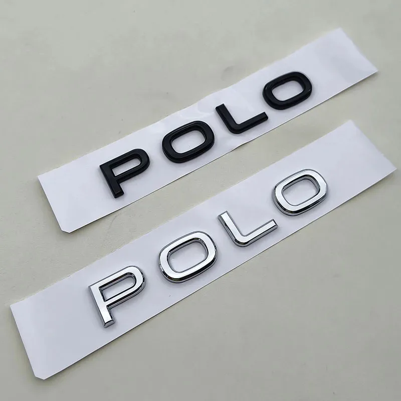 

3D ABS Chrome Black Logo Polo Emblem Letters Badge Car Rear Trunk Sticker For VW Polo MK7 MK8 GTI 2019-2025 Auto Accessories