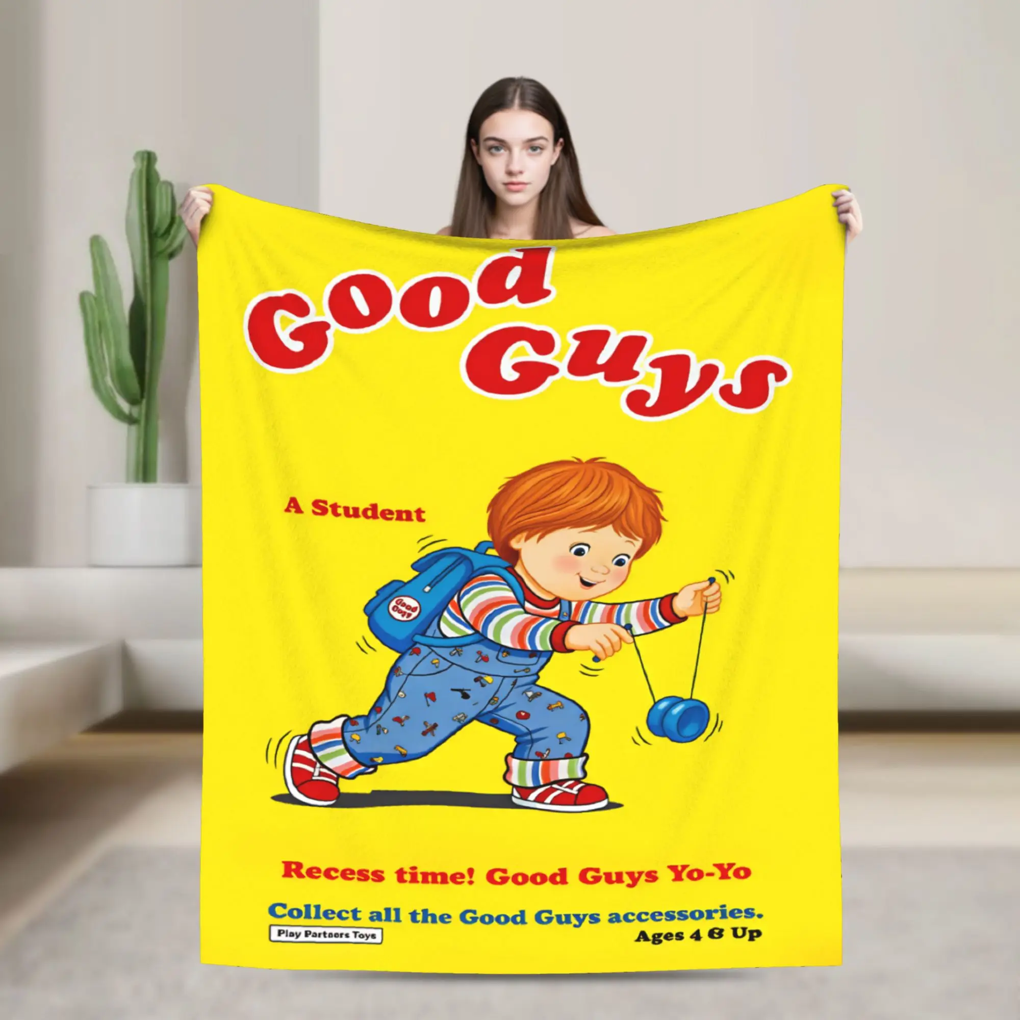 Good Guys Chucky  Flannel Blanket  Soft Warm Throw Blanket for Home Decor Travel Novelty Bedspread Sofa Bed Cover