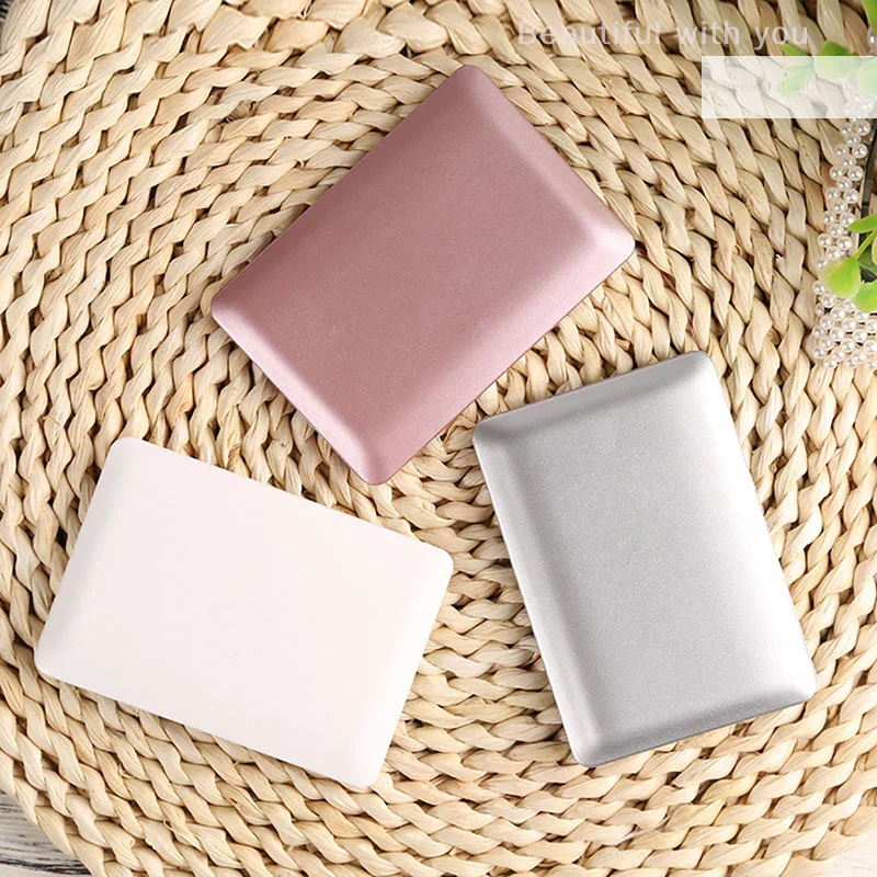 مرآة مكياج صغيرة عالية الجودة للكمبيوتر المحمول ماك بوك فضي وأبيض مرآة لمستحضرات التجميل تصميم جديد مرآة مكياج محمولة مرآة مدمجة #4