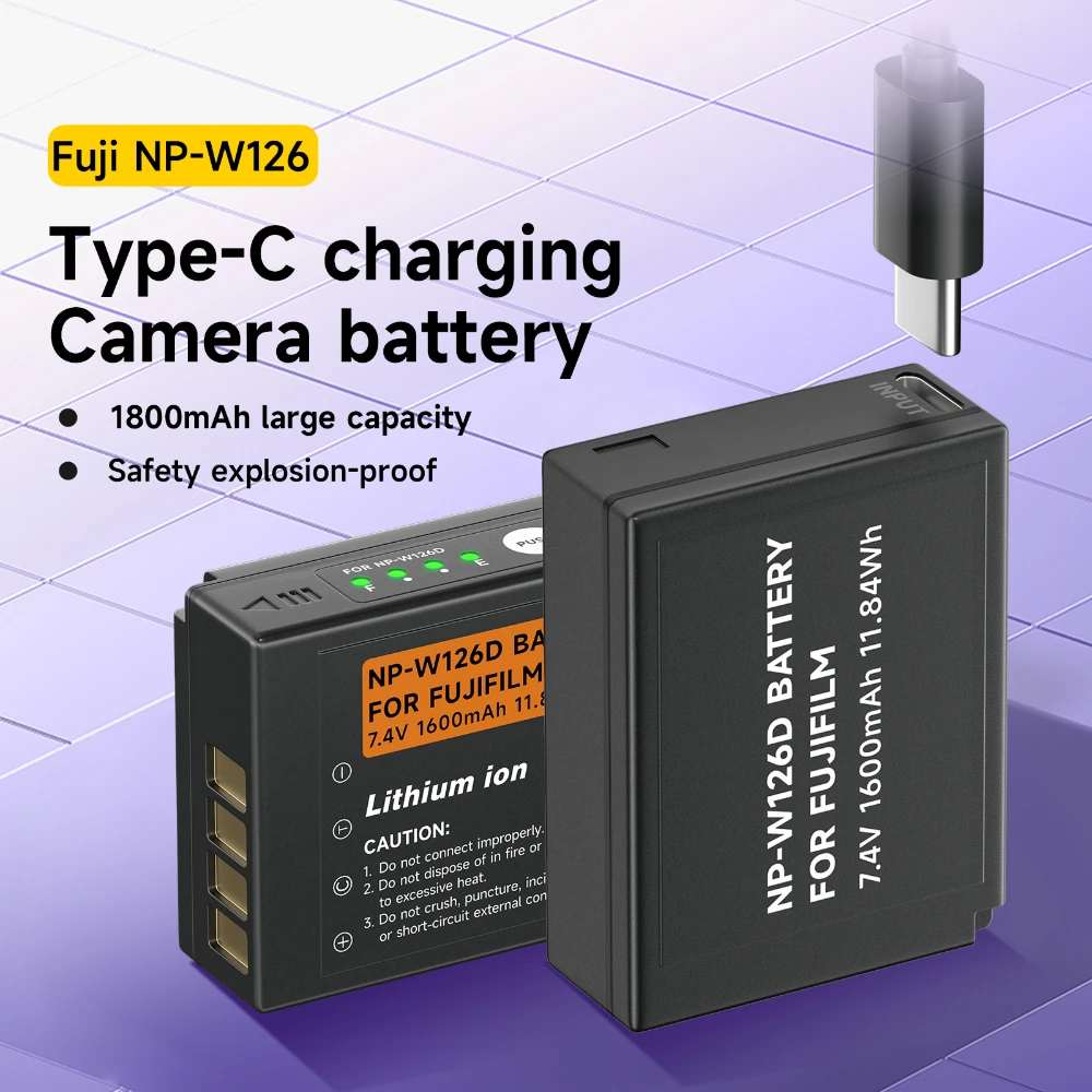 PALO 1600mAh NP-W126 NP W126 NP W126S USB-C akumulator do Fujifilm Fuji X-Pro1 XPro1 X-T1 XT1,HS30EXR HS33EXR X PRO1