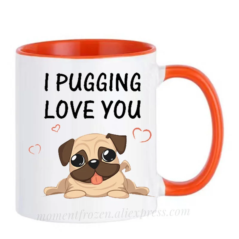 Pug Dog Cups for Coffee Mugs, Tea Mugs for Cafe, Caffeine Cocoa, Tea Mugs, Friend Gifts, Home Decal Milk Coffeeware, Teaware