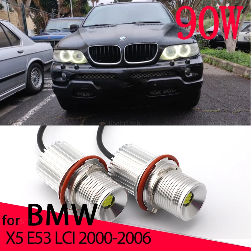 

LED Car Angel Eye Marker Headlights Bulbs Lamps for BMW X5 series E53 3.0i 4.4i 4.6is 4.8is 00-06 90W LED Car Headlight.