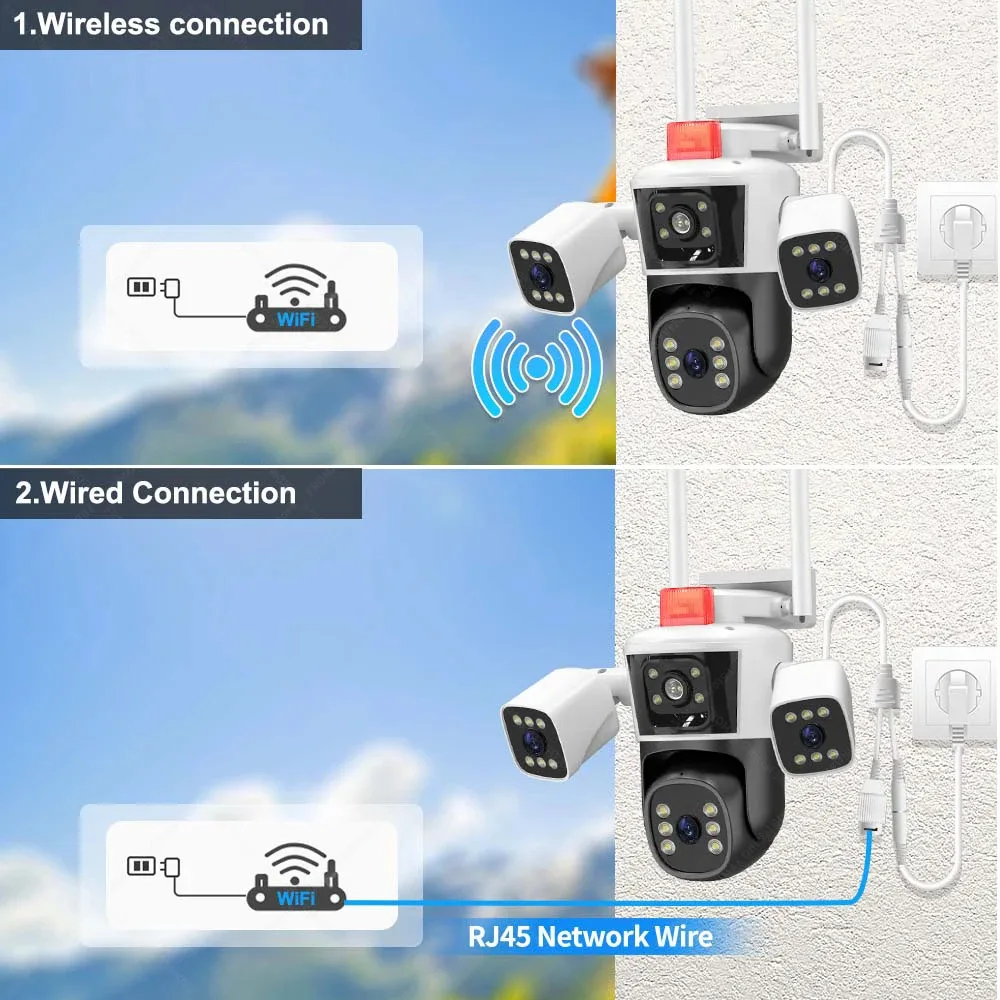 Imagem -03 - Outdoor Cctv Video Surveillance Câmera Home Security Protection Auto Tracking Wifi Telas Ptz ip 6k 12mp