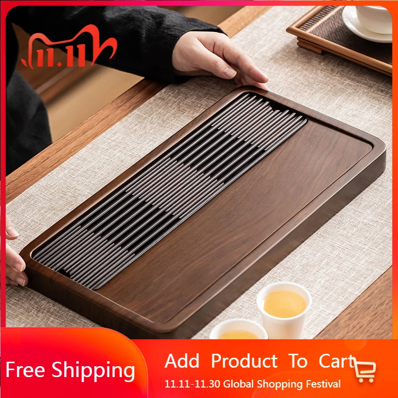 

Деревянный сервировочный поднос для чая, горшок, декоративные аксессуары, поднос для капельного чая, дренажный кухонный поднос для гостиничного бизнеса, бандая Мадера, товары для дома