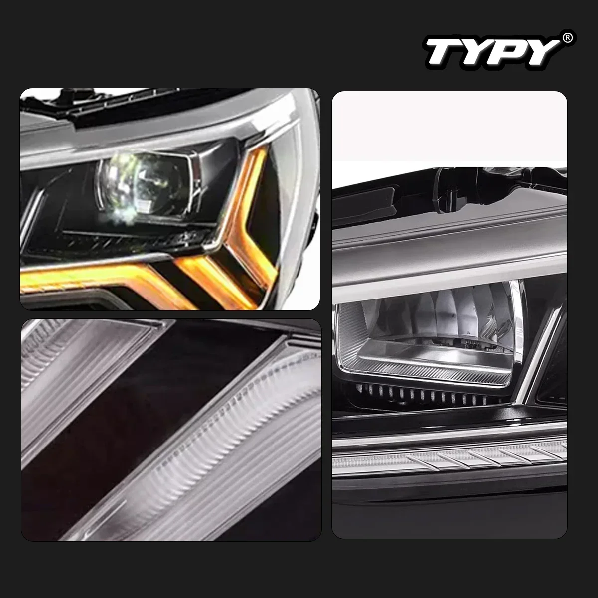 

TYPY Новая светодиодная фара, обновленная, модифицированная для Audi Q3, светодиодная фара 2019-2024, фара с динамическим сигналом, автоаксессуары